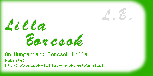 lilla borcsok business card